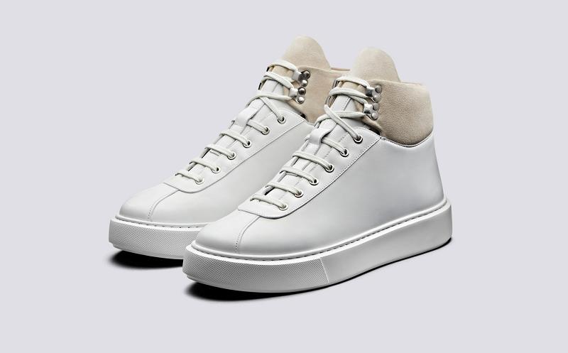Grenson Sneaker 31 Mens High Top Trainers - White RQ9764